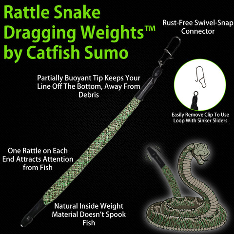 Rattle Snake™ Dragging Weights, Rattling Sinkers for Easily Drifting