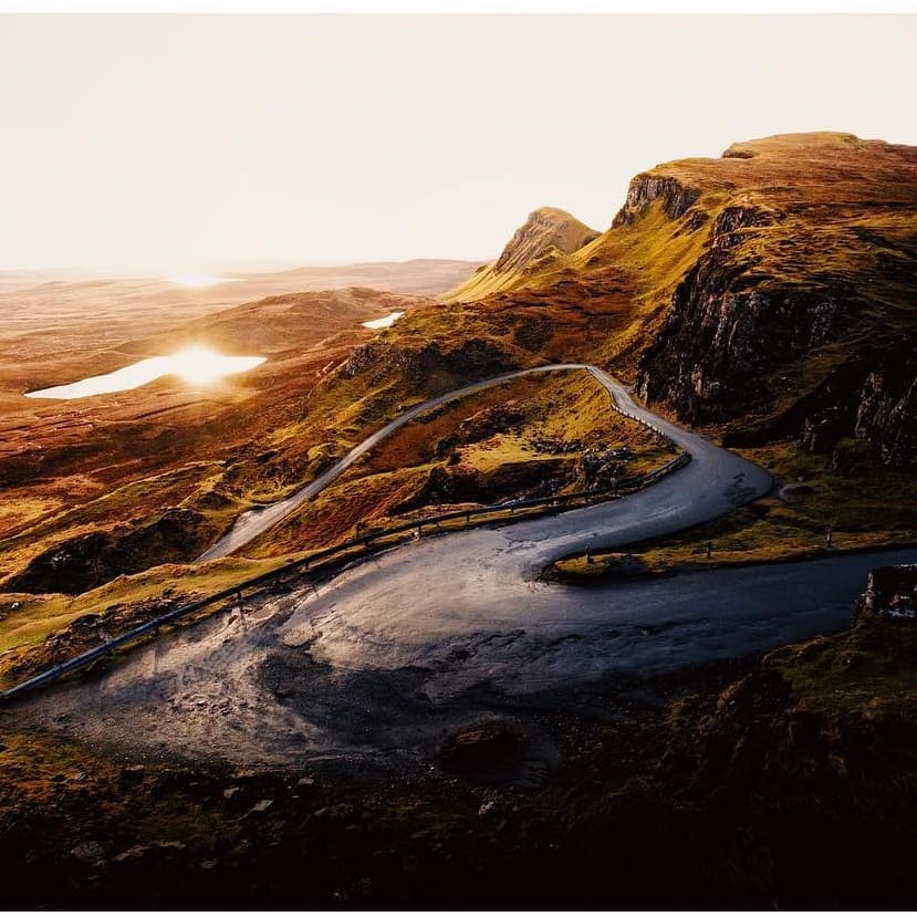 The Quiraing, Isle of Skye, Scotland. Famous cycling climb. 