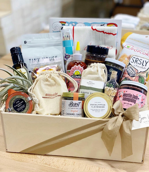 A Bon Vivant Gift Box filled with unique Austin gift ideas