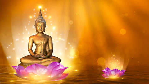 buddha and lotus flower 