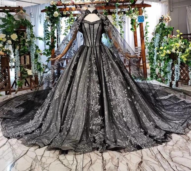 black medieval wedding dresses