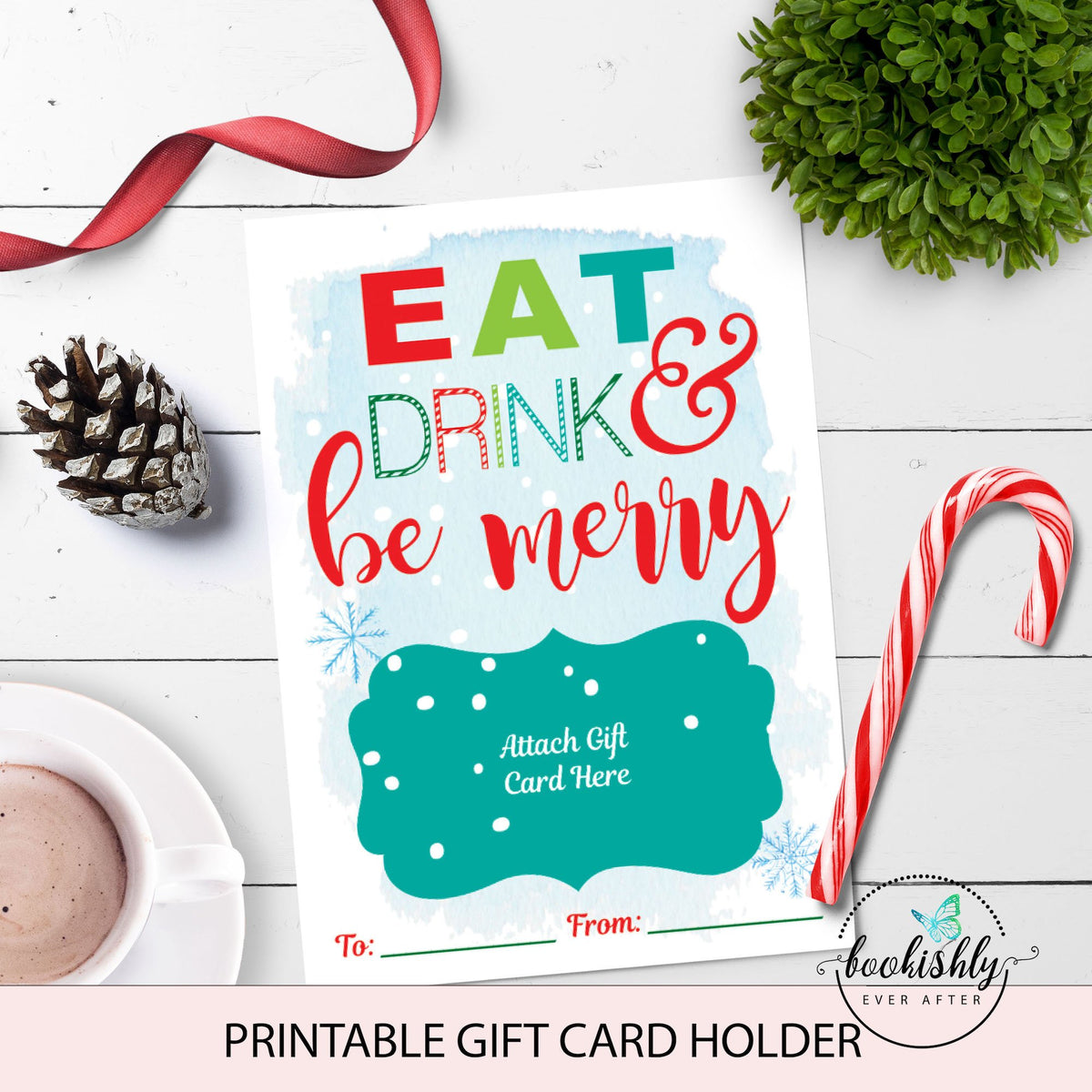 Eat Drink & Be Merry Christmas Gift Card Holder