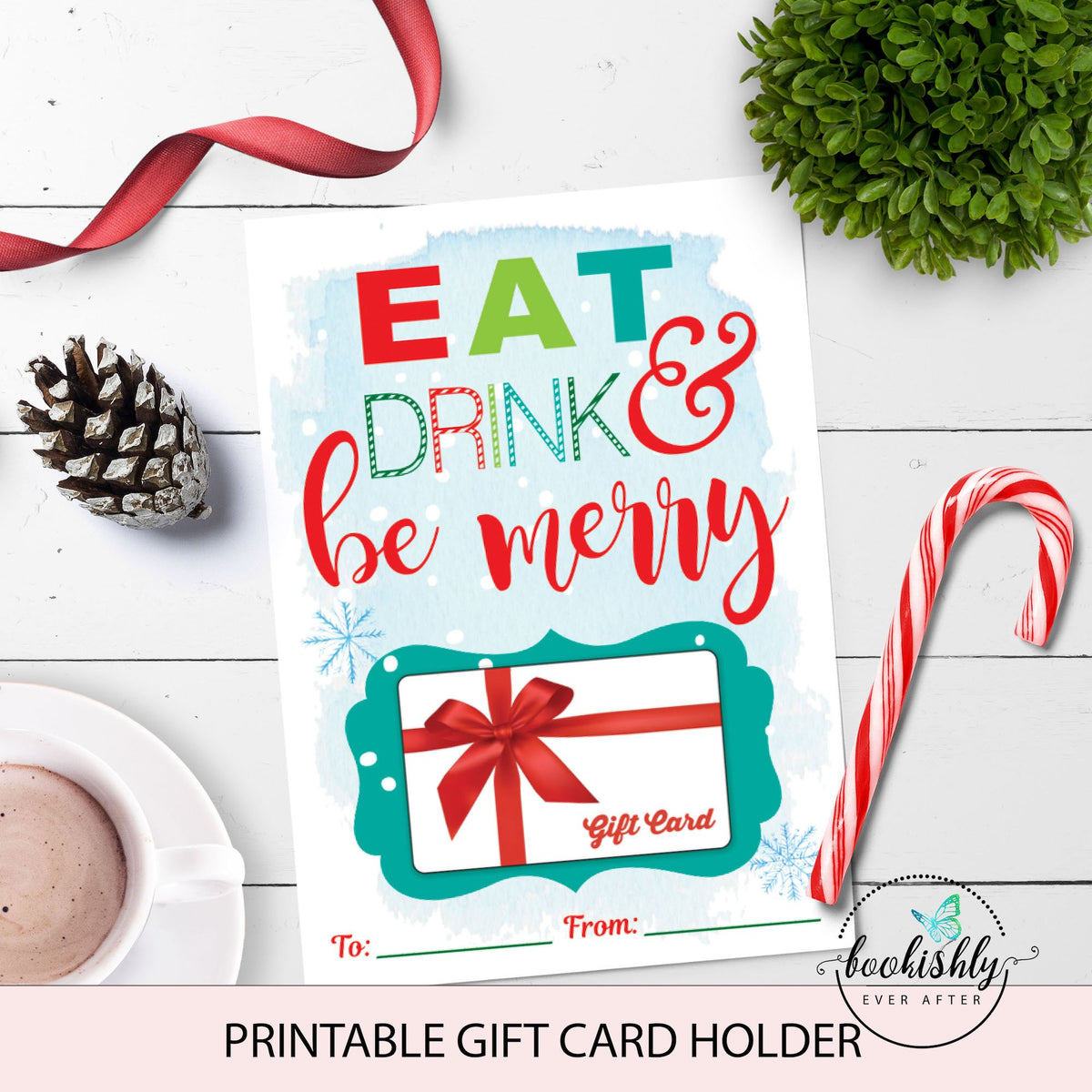 Eat Drink & Be Merry Christmas Gift Card Holder