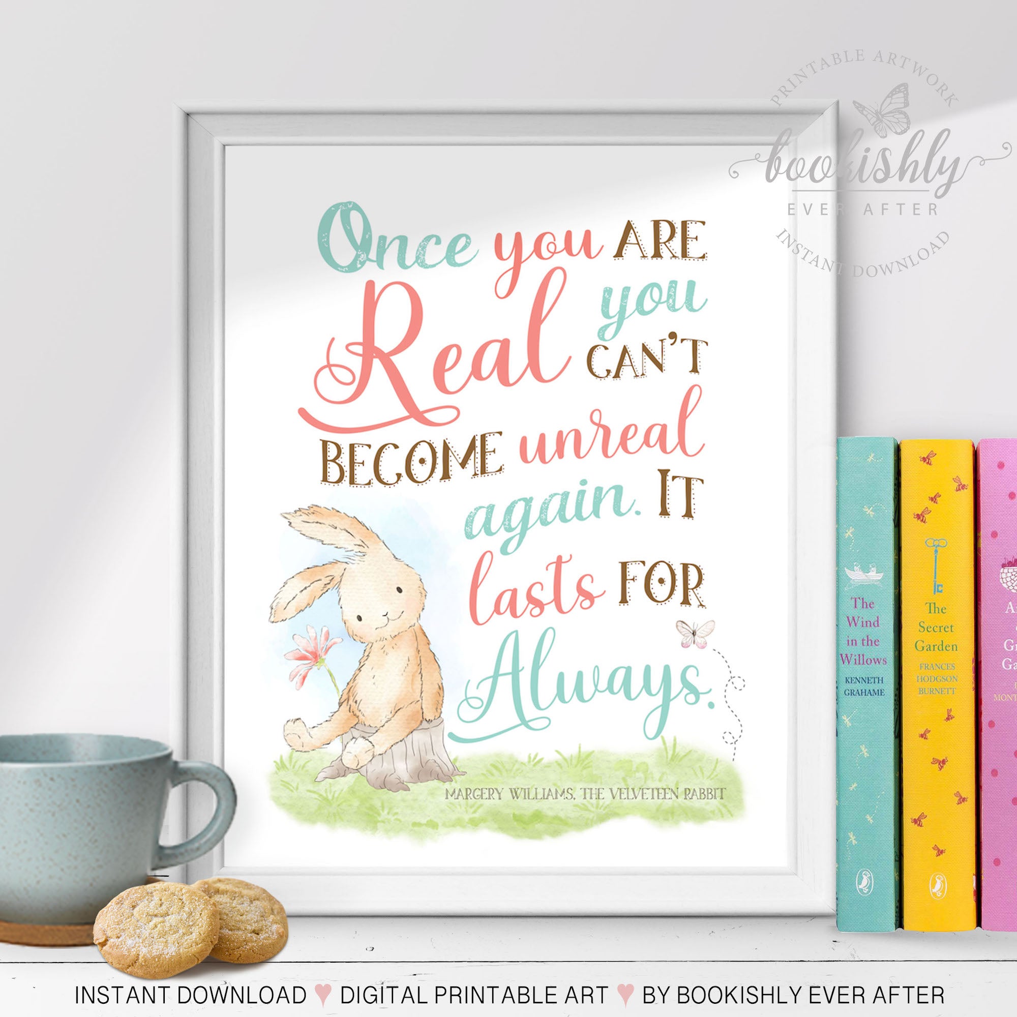 velveteen rabbit printable art once you are real quote bookishly