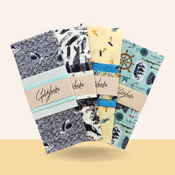 Goldilocks Reusable Beeswax Food Wraps: Best Sellers Bundle