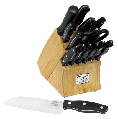 HUNTER.DUAL Knife Set, 15 Piece Kitchen Knife Set with Block Self  Sharpening