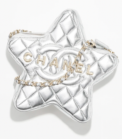 chanel silver star bag