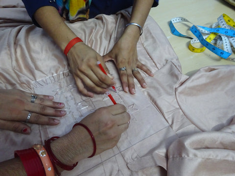 tracing work by Rangsutra artisans at Bikaner, Rajasthan