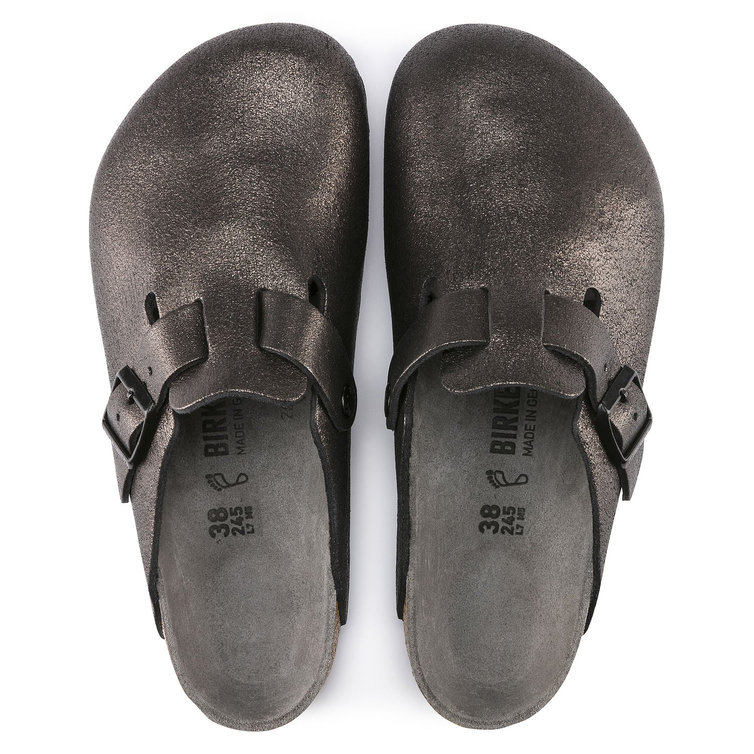 birkenstock washed metallic antique black