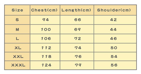 Size chart