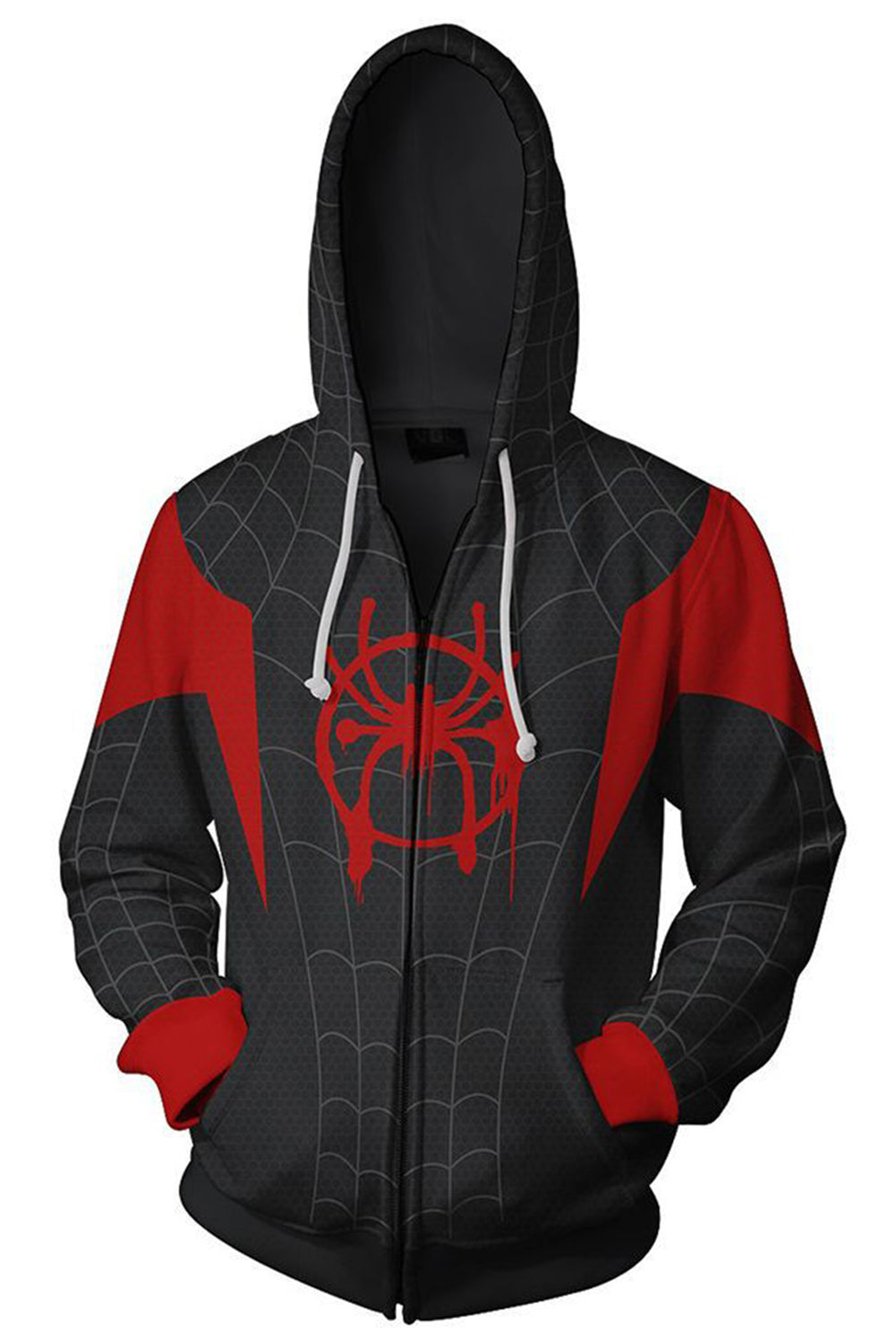 Unisex Adult Hoodie Miles Morales Spider Man 3d Printed Zip Up Hooded