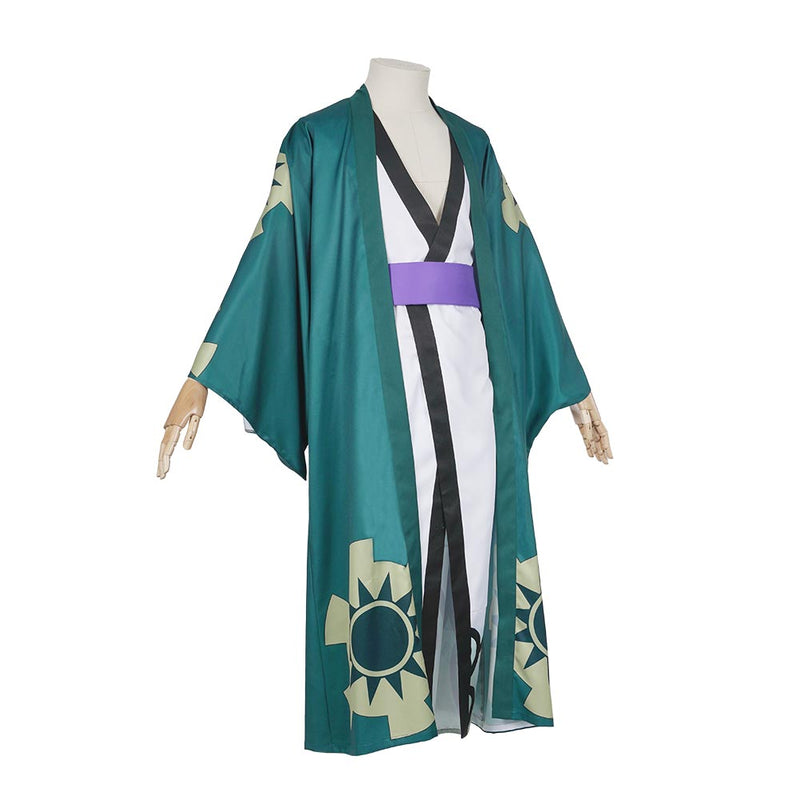 One Piece Roronoa Zoro Kimono Robe Full Suit Outfit Halloween Carnival