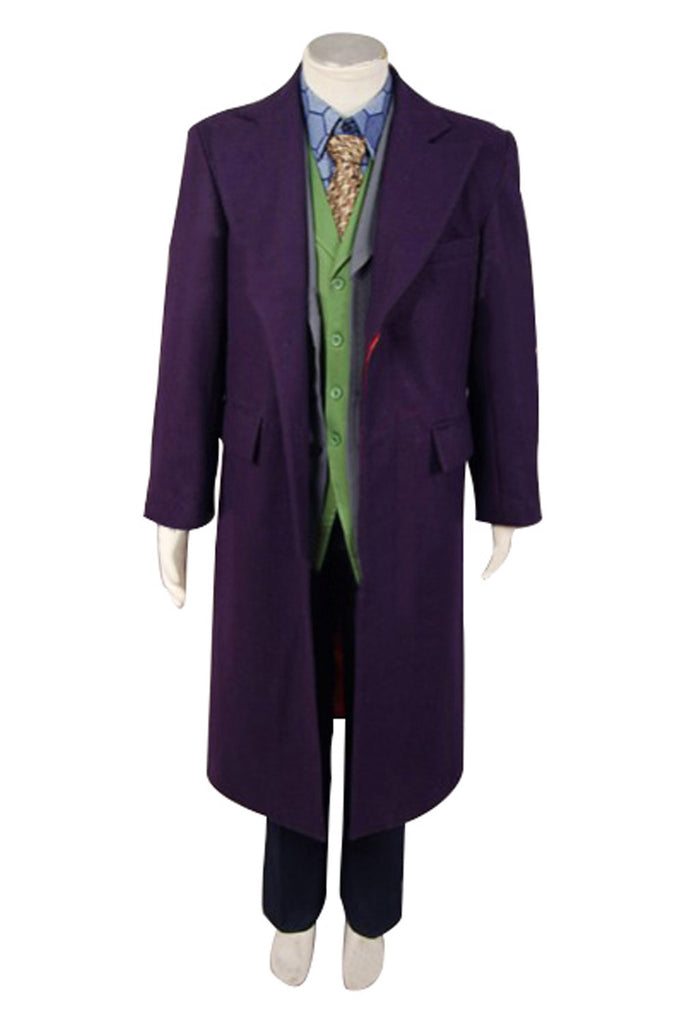 Dark Knight Heath Ledger Joker 6 Pcs Costume Set Wool Trench Coat Version 