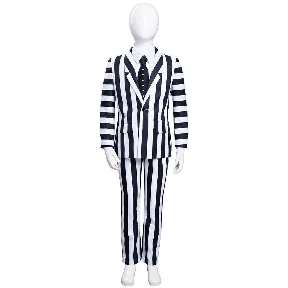 Beetlejuice Kids Children Striped Uniform Pants Halloween Carnival Sui