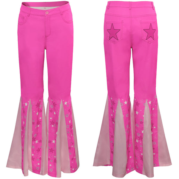 2023 Movie Pink Cowgirl Star-Covered Flared Pants Cosplay Costume