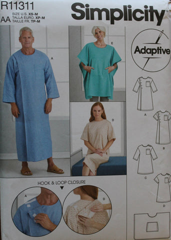 Medical Care Gown Pattern, Recovery Gown and Bed Robe, Home Care Patient,  Simplicity 9490, Unisex L Xl Xxl, NEW OOP Pattern NP3405 - Etsy