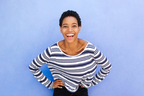 Woman using menstrual cup happier