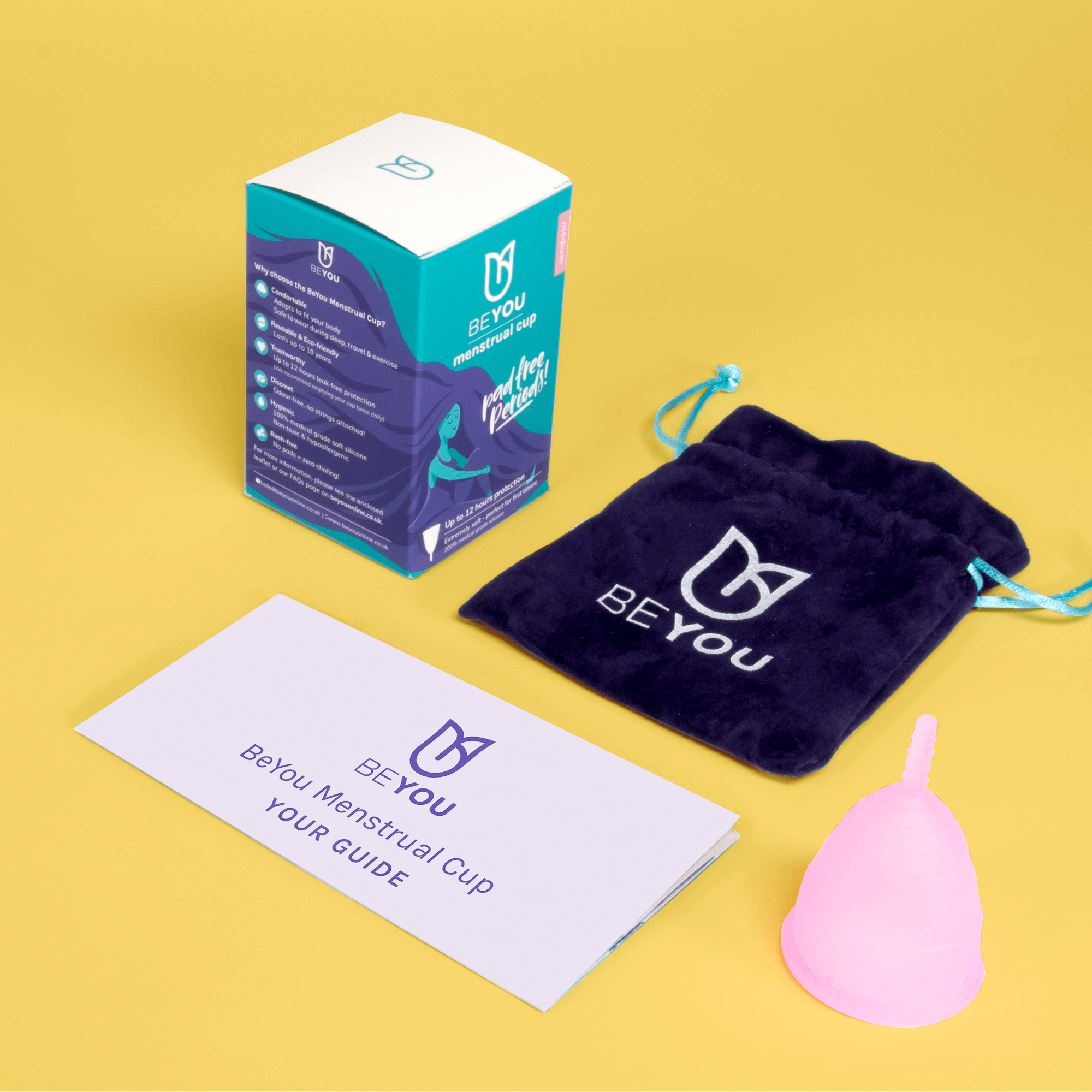 DUTCHESS Menstrual Cup - Reusable, Soft, Medical-Grade Silicone Period Cups  - Easy to Clean Tampon and Pad Alternative - Small, Pink & Purple  Multi-colored Small (Pack of 2)