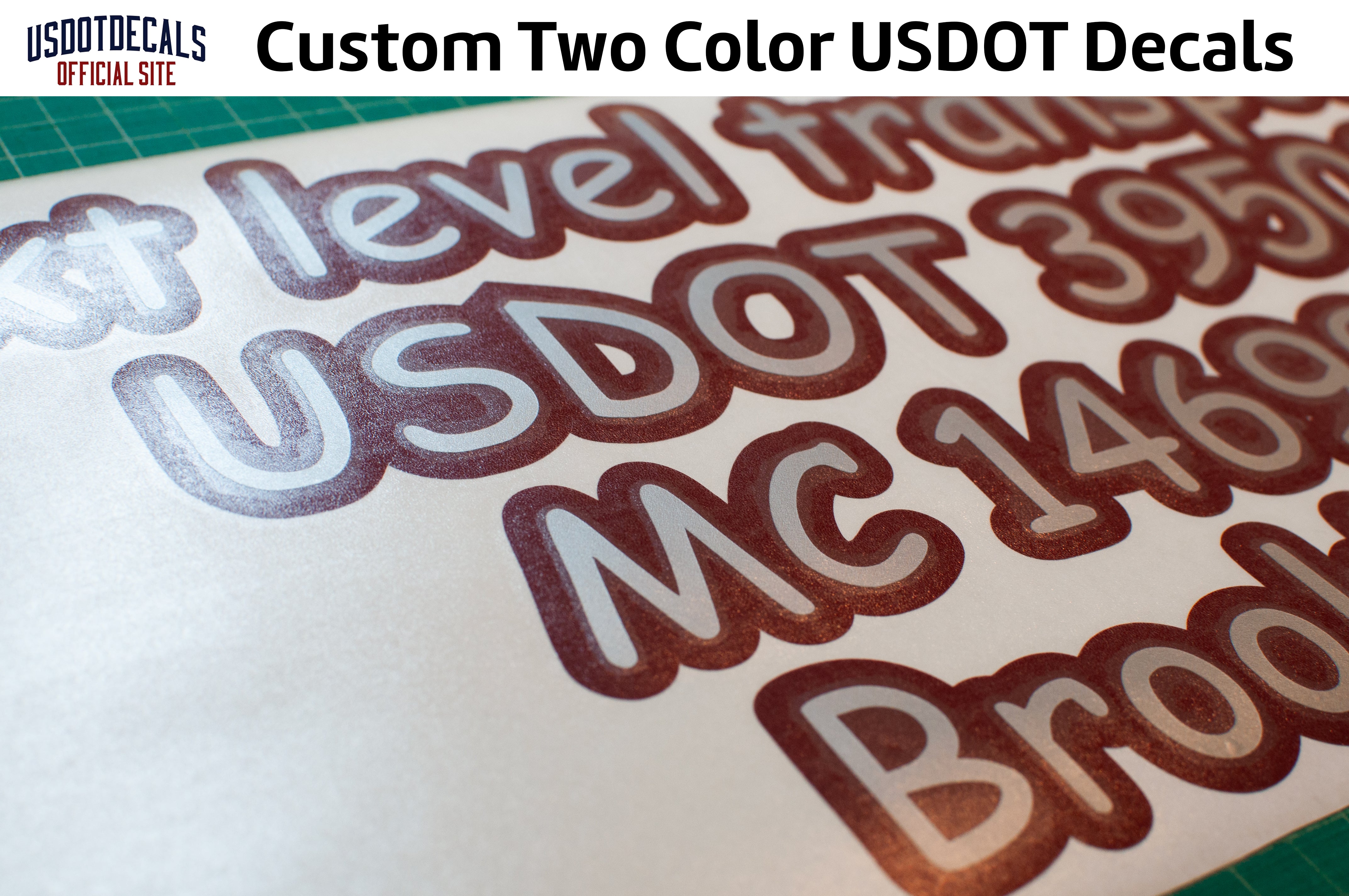 custom two color us dot truck door decal