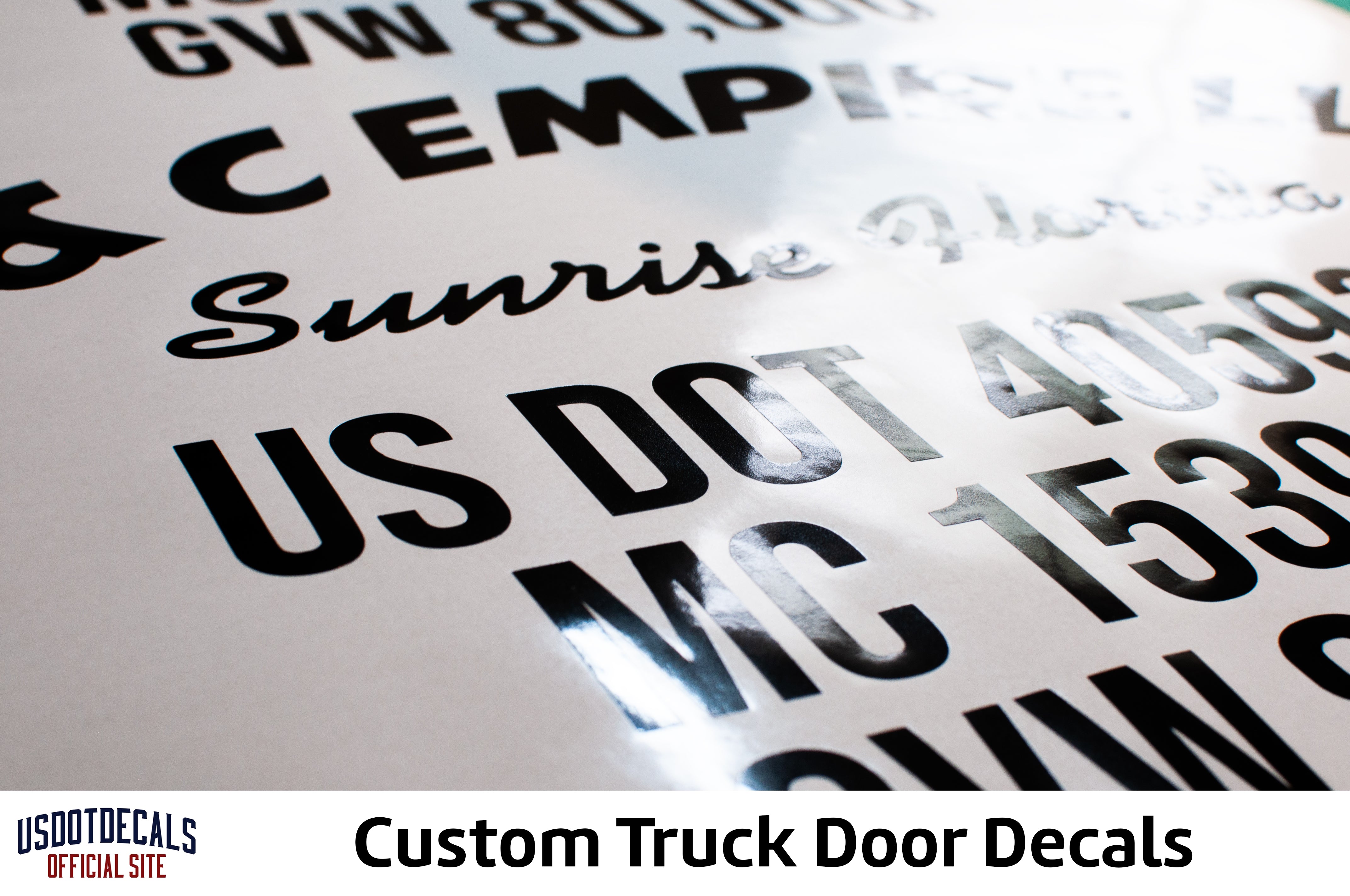 custom truck door usdot door stickers