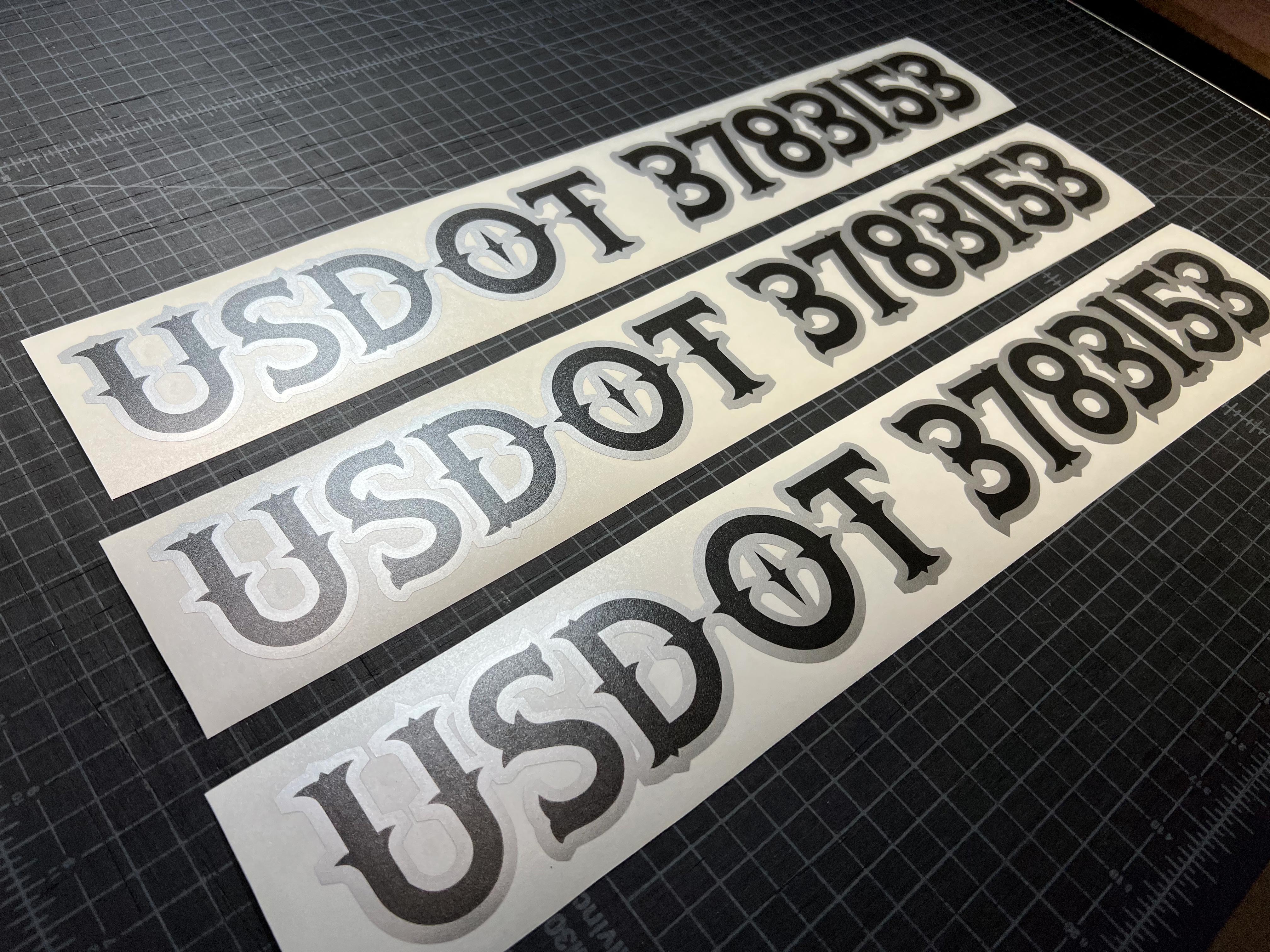 custom two color usdot number sticker decals