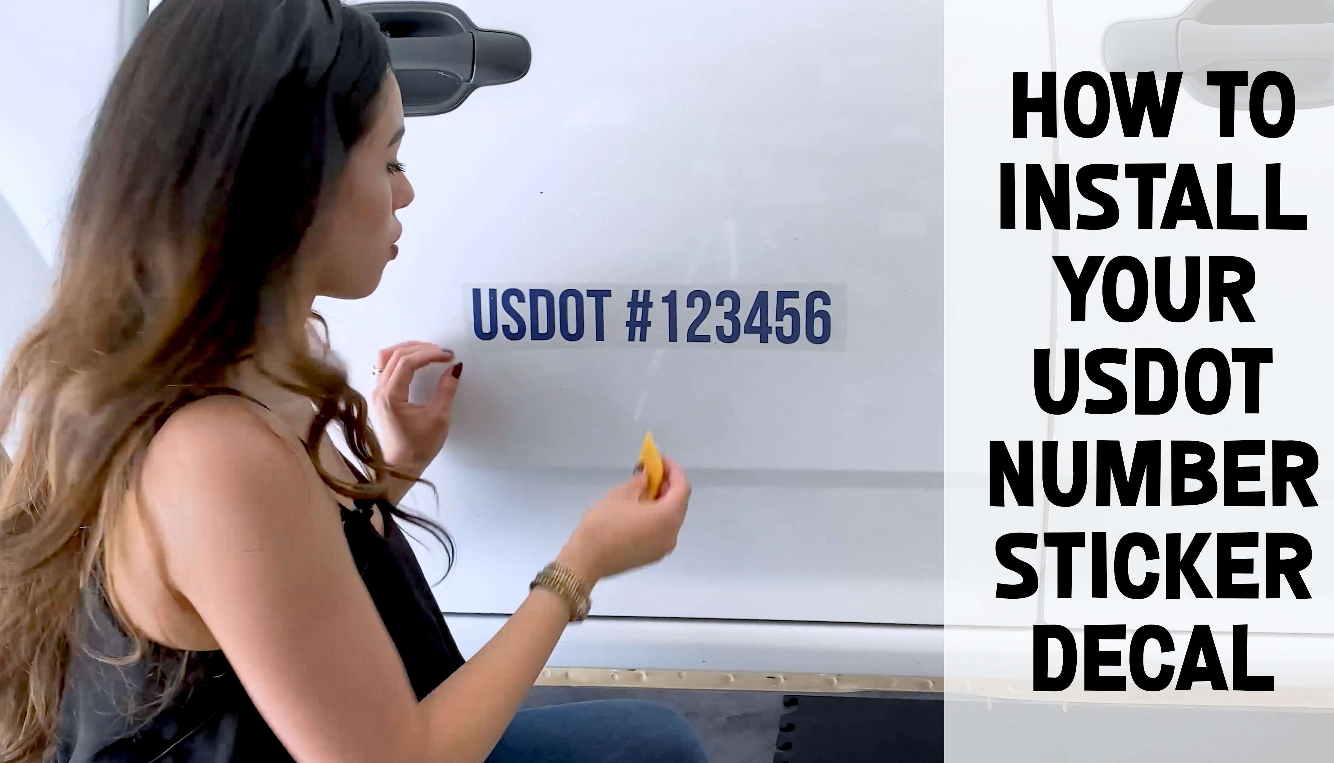 how to install your usdot number sticker decal