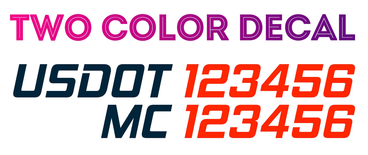 Two Color USDOT & MC Number Decal Sticker, (Set of 2) – USDOT Decals