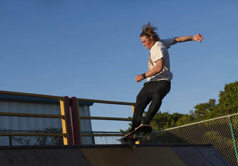 Skateboarding with Never Ever Boards on Oak Island
