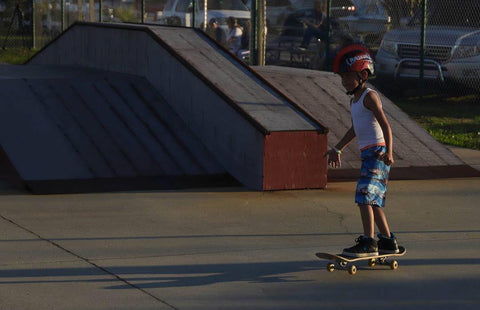 Skateboarding with Never Ever Boards on Oak Island