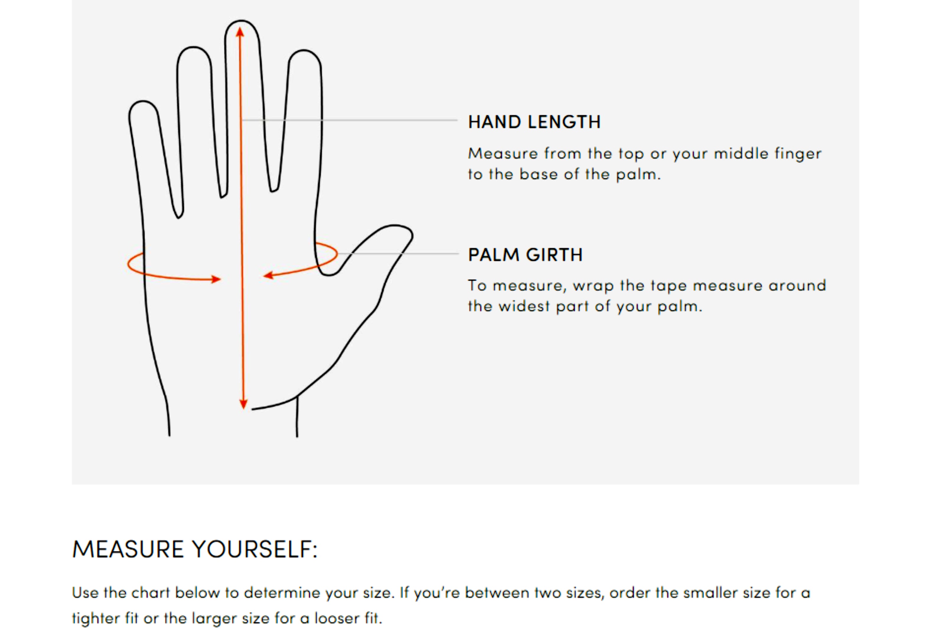 Icebreaker Hand Measuring Guide for Glove Fit