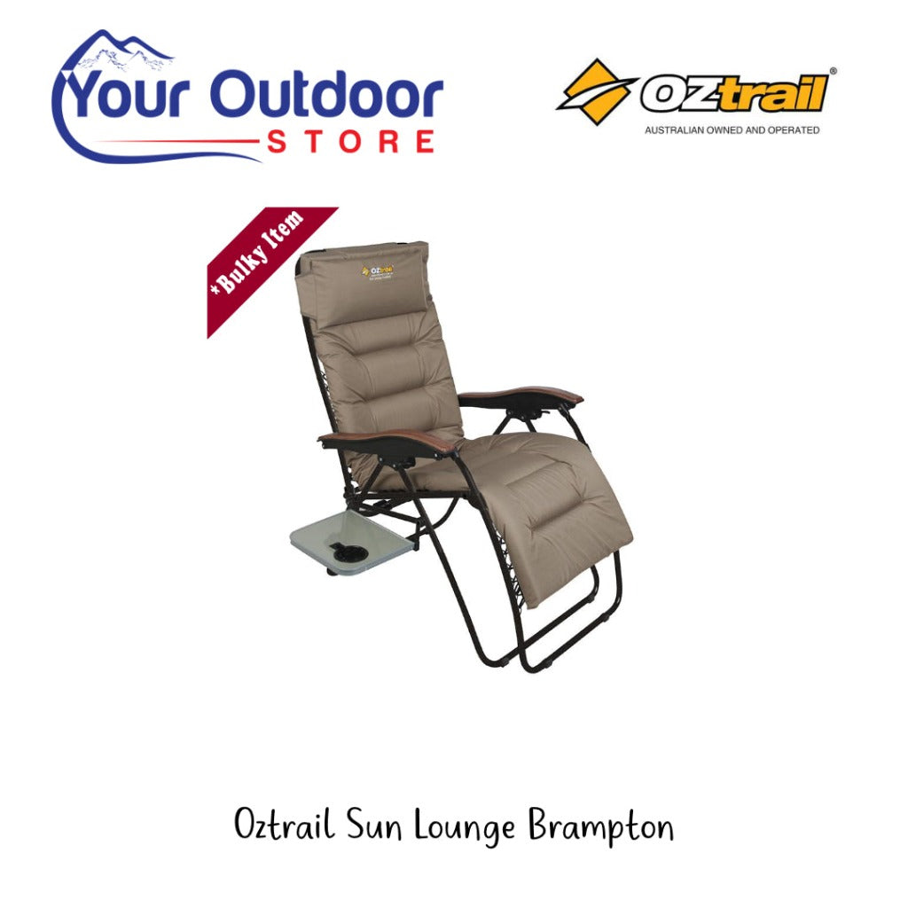 oztrail sun lounge brampton with side table