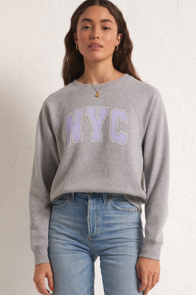 Z Supply - NYC Vintage Sweatshirt Light Heather Grey