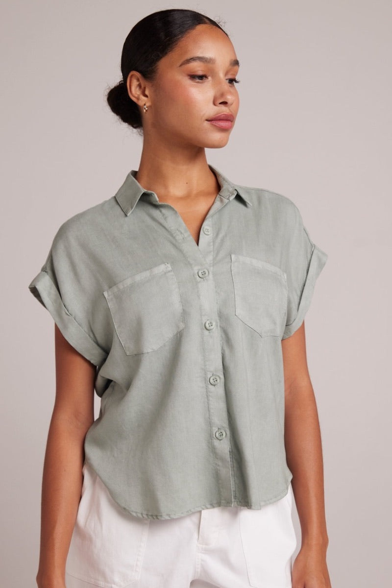 Bella Dahl - 2 Pocket Short Sleeve Shirt Oasis Green