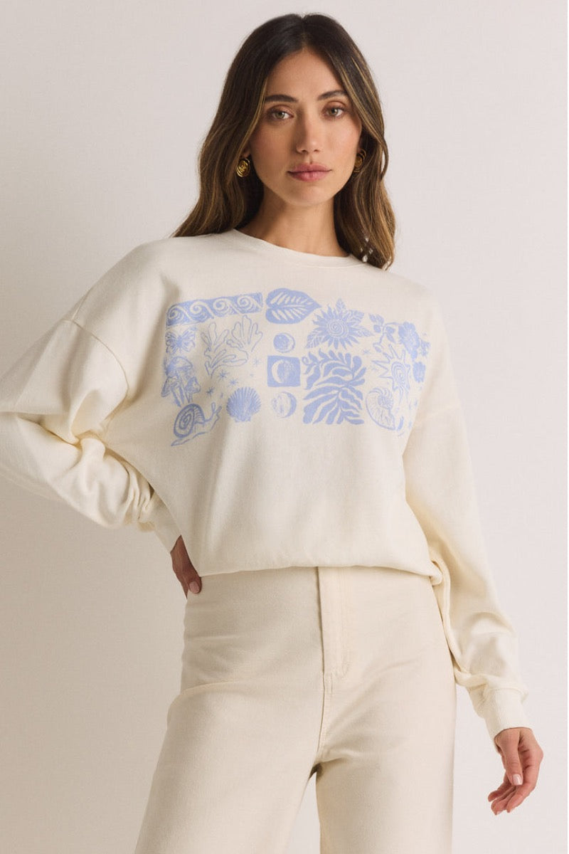 Z Supply - Nature Tom Girl Sweatshirt Sea Salt