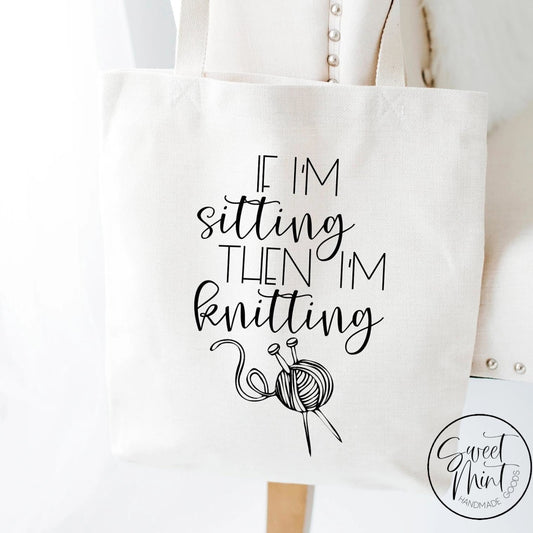 Funny Knitting Tote Bag