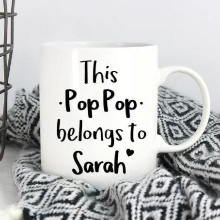 This Papa Belongs to (custom name) Mug – Sweet Mint Handmade Goods