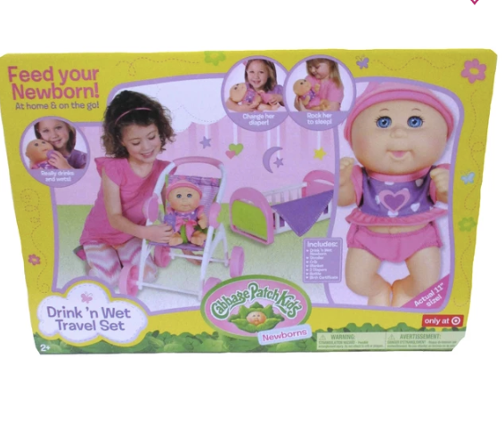 cabbage patch kids drink n wet travel set