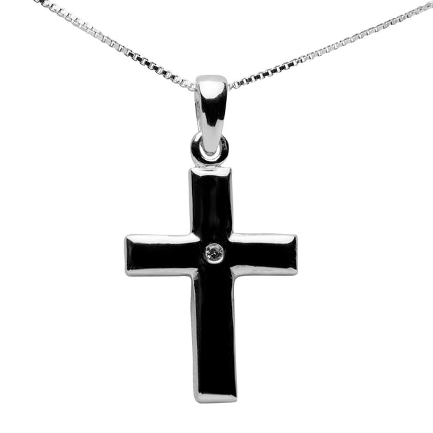 Sterling Silver Simple Cross Pendant 