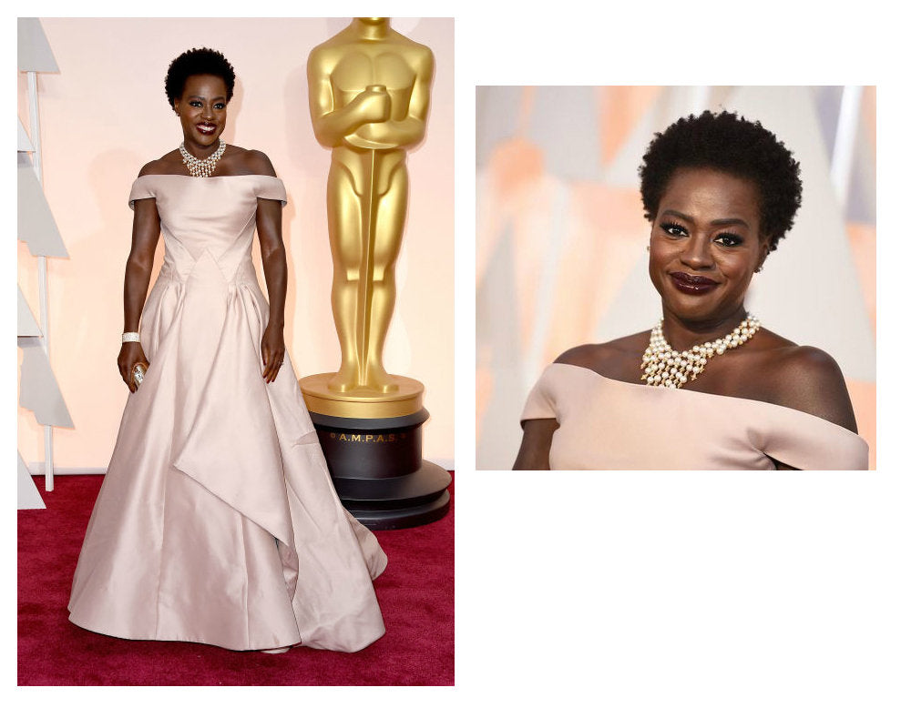 Viola Davis pearl necklace