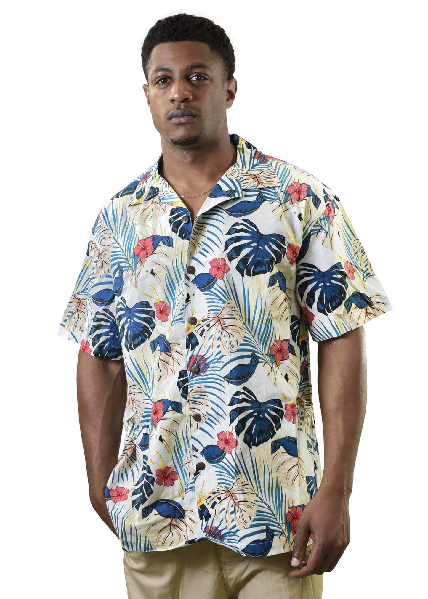 Men's Vintage Hawaiian Shirt, White Floral – MODA GOODS