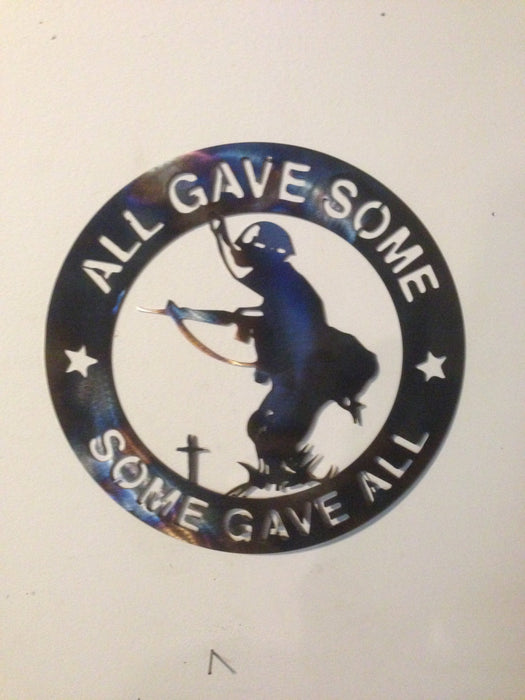 all gave some some gave all metal wall art military sign