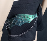 Maribaal Clothing  Green Metallic Bat Belt Belt