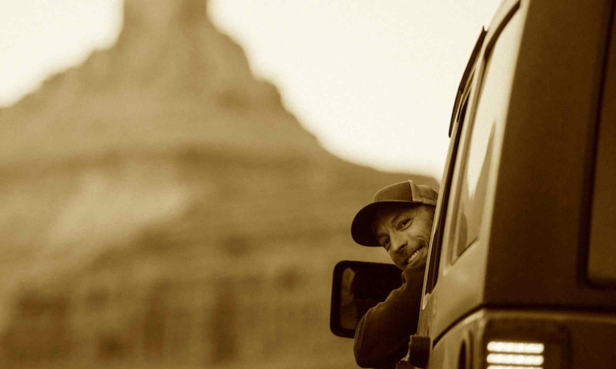 brian in a jeep in Moab