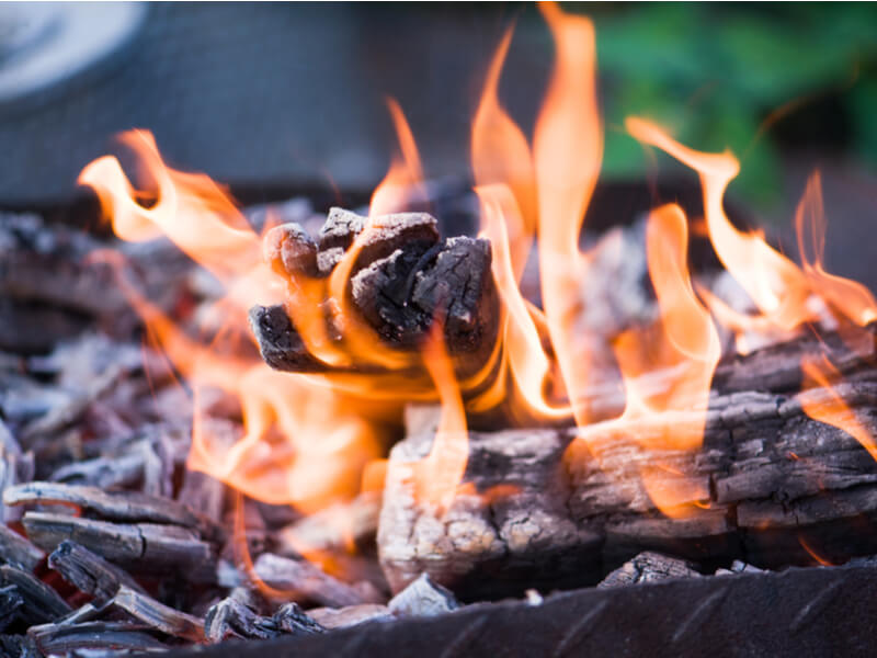 cooking over hot coals