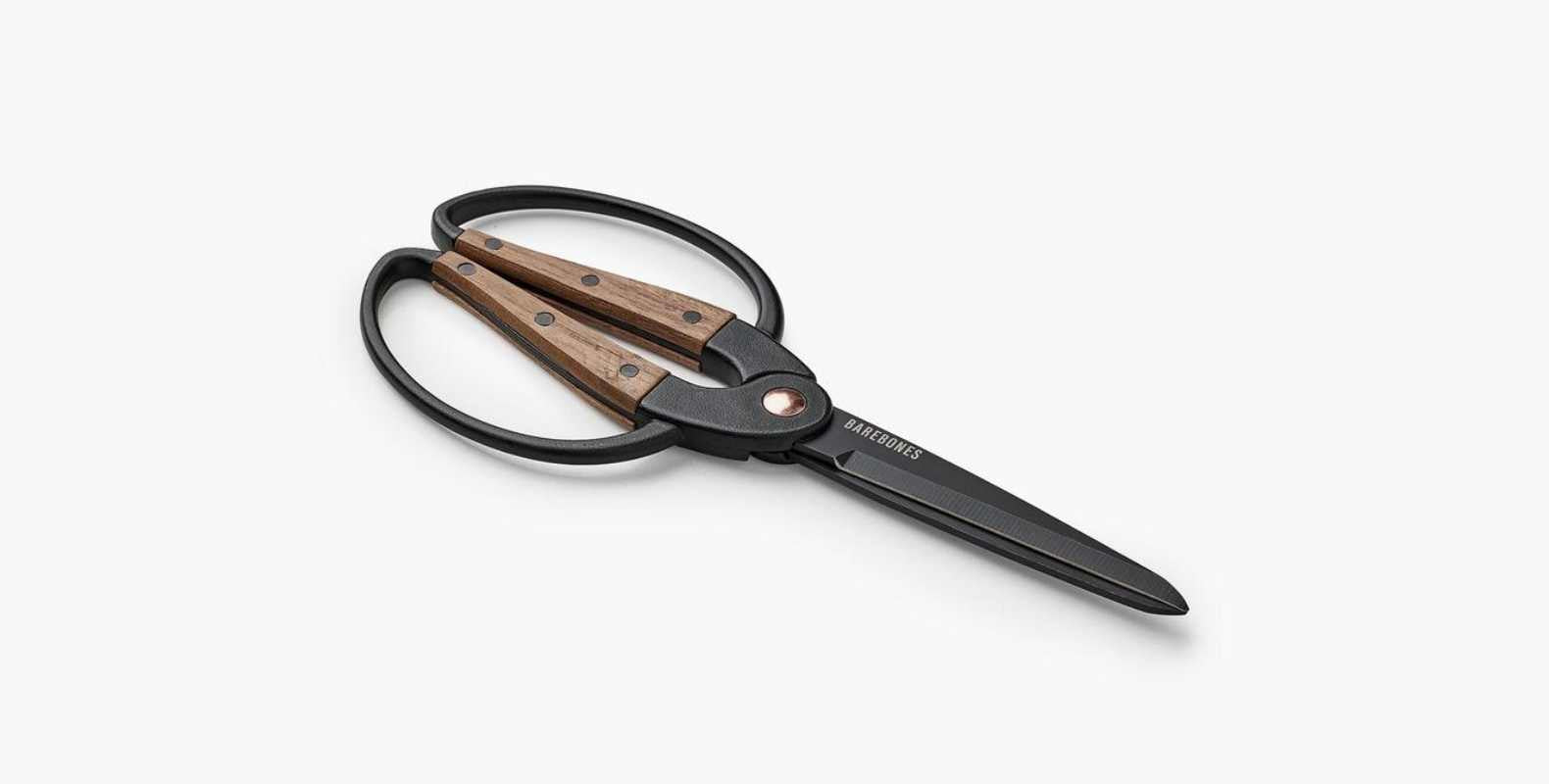 large gardening scissors with walnut handle
