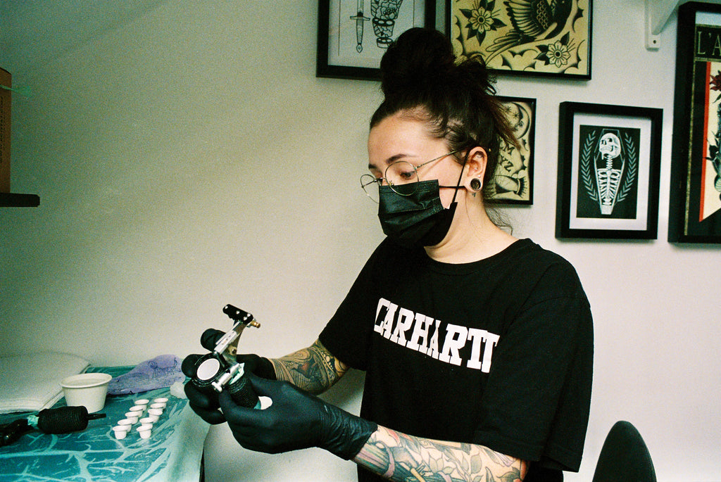 Tattoo parlour - shot on Portra 800 film