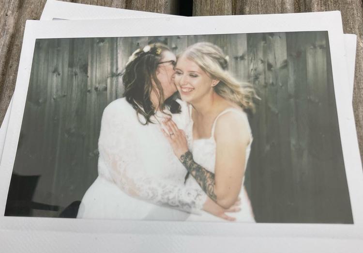 Instax wide photo of wedding