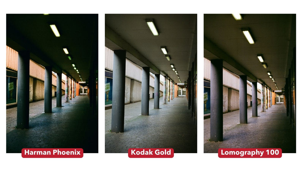 street photography comparison on phoenix, gold and lomo film