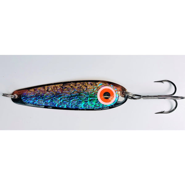 Dunlap's Best Chance fishing lure Frog-Tog cedar, hand cut steel propeller  legs, paint.