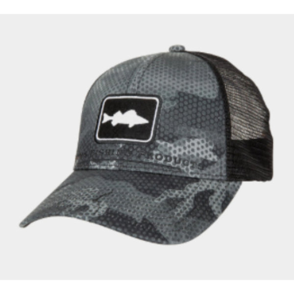 Simms Bass Patch Trucker Cap - Woodland Camo Flame - Teskeys